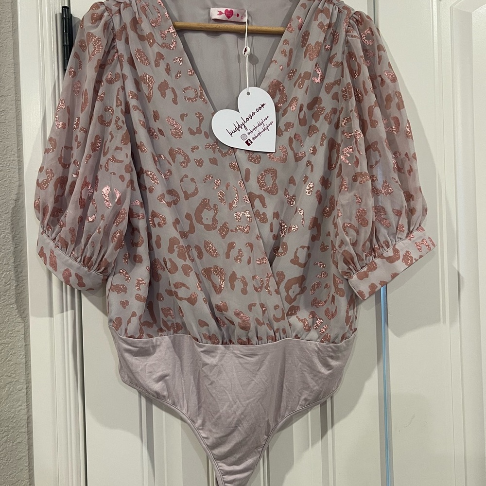 Buddy Love Mauve Leopard Print Bodysuit
